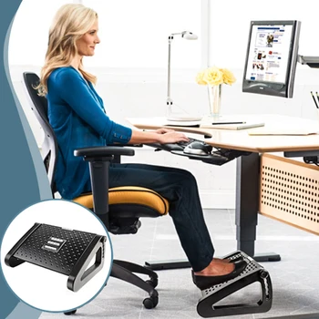 Fußstütze unter dem Schreibtisch, ergonomischer Fußhocker mit Massagerollen, Schreibtisch-Beinstütze