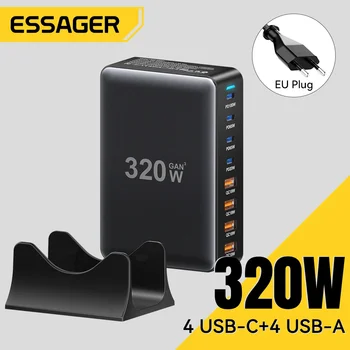GaN Desktop-Ladestation 320 W, 8 Anschlüsse, 100 W PD