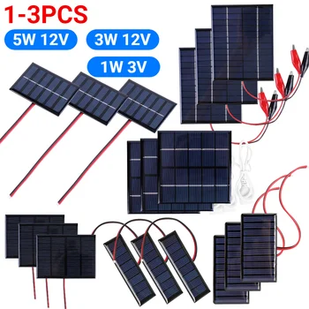 5W 5V/12V 1W 3V Mini Solar Panel Polysilizium Solar Epoxy Panel Modul Lichtzelle Batterie Ladegerät für 3-12V