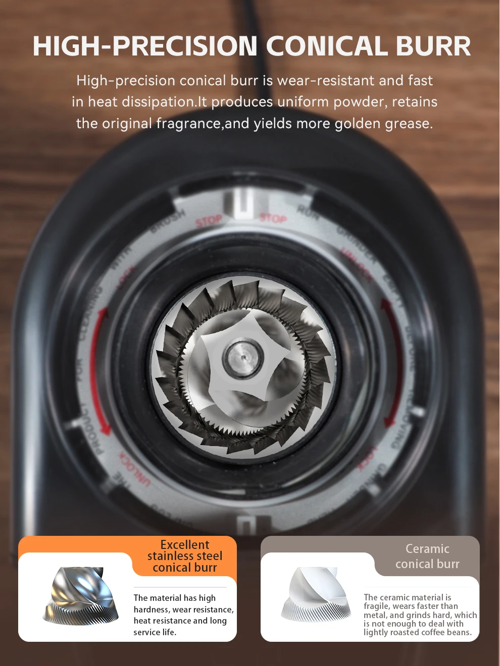 HiBREW Kaffeemühle, automatische elektrische Kaffeemühle mit – Bild 3
