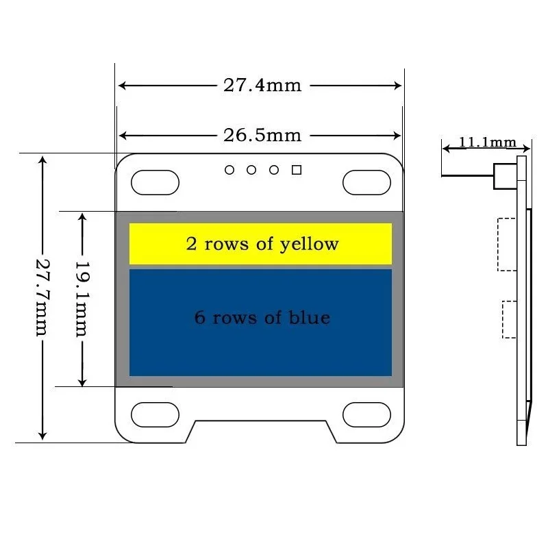 0,96 Zoll OLED-Anzeigemodul SSD1306 I2C IIC SPI Seriell – Bild 4
