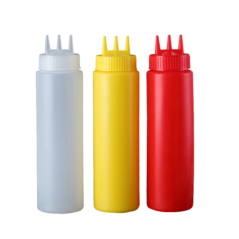 3-Loch-Sauce Squeeze-Gewürzflaschen, Saucenflasche mit – Bild 6