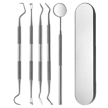 Dental Kit Tool Edelstahl Plaque Remover, Mundpflege mit Plaque Reiniger, Zahnstein Pick, Zahn & Zunge Schaber