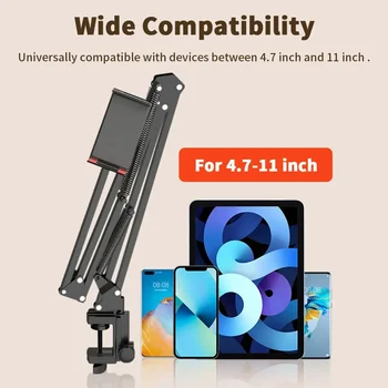 Tablet-Halter für Bett mit 90 cm Metallarm 360 ° Rotierendes Bett Tablet Halterung Ständer für iPad Ständer