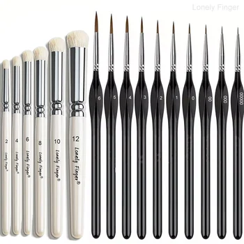 Miniature Paint Brushes Drybrush Set, Detail Paint Brushes for Acrylics, Watercolor, Figurines Model, Face