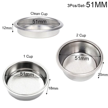 51mm Edelstahl Kaffeefilter korb 1/2/4 Tasse Espresso Tropf Sieb Sieb Kaffee maschine Sieb Kaffee Puck