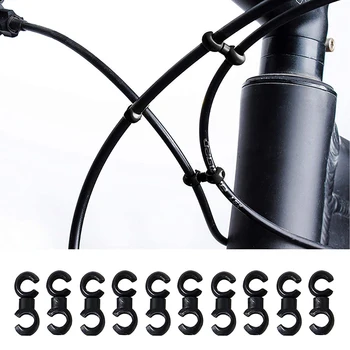 Fahrrad Bremse Getriebe Kabel S Stil Schnalle Schlauch Guide Schwarz Kreuz Linie Clip Ring Verschluss