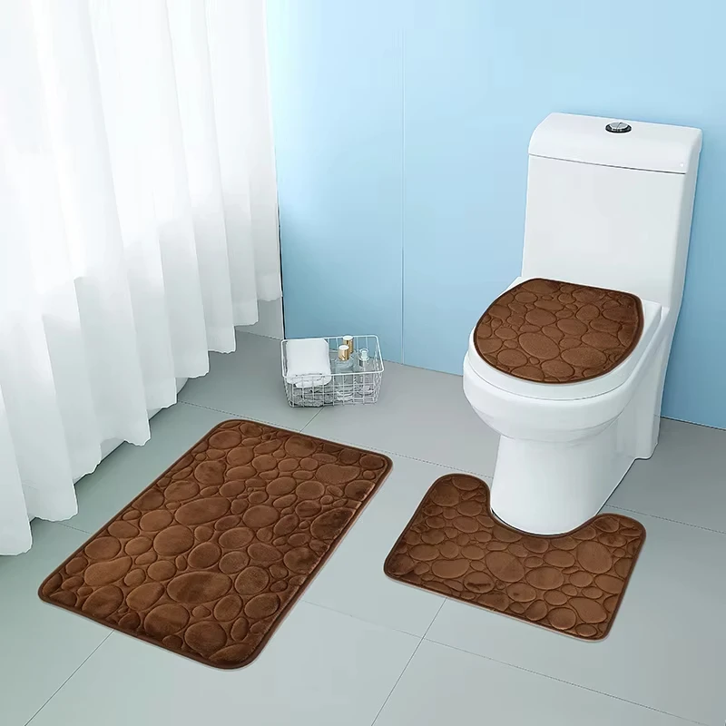 3 Stück/Set einfarbig einfaches Badezimmer – Bild 2