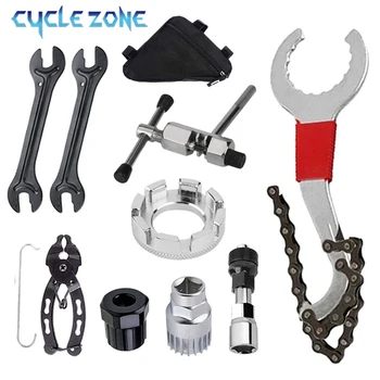 Fahrrad Reparatur Tool Kits Schwungrad Entferner Cutter Kette Breaker Kurbel Puller Speichen Schlüssel MTB
