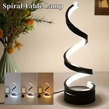 LED-Nachtlicht, moderne dimmbare Spirale, Tischlampe, Schlafzimmer, Nachttischlampen, Nachtlichter
