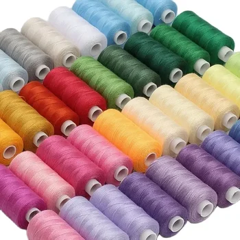 10 Rollen Polyester 402 Nähgarn für manuelle und mechanische Nutzung, 400 Yards, Heimwerker