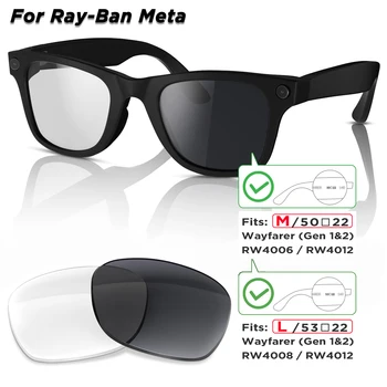 Photochrome und polarisierte Ersatzgläser für Ray-Ban Meta Wayfarer RW4006 / RW4008 / RW4012 Gen1/2 AI Smart