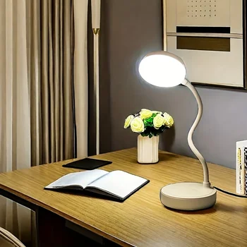 LED-Schreibtischlampe mit USB-Ladeanschluss, flexibles weißes LED-Licht, perfekt für Zuhause, Büro, Lesen