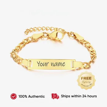 Personalisierter Name und Text, vergoldetes Edelstahl-Gliederarmband, modischer personalisierter individueller