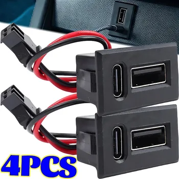 Dualer Typ-C USB-Buchsenanschluss, Chassis-Montage, 2-Port-Ladeadapter für Auto-Armaturenbrett, Autoteile-Set