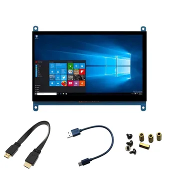 7 Zoll Raspberry Pi 4/3/2/B/B+/A+ Monitor 1024x600 IPS 5-Punkte kapazitives Touchscreen-Laufwerk HDMI-Display