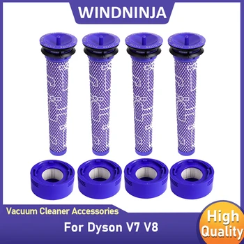 Vorfilter Nachfilter Kit Aufsatz für Dyson V7 V8 Akku-Staubsauger Filter Ersatzteile Ersatzzubehör Teile