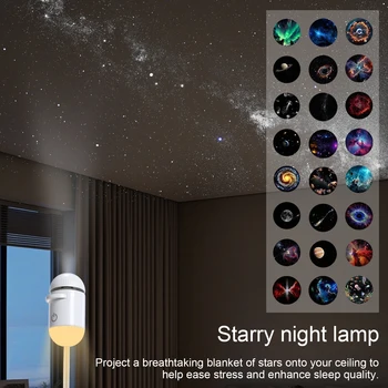 2-in-1 Mini-Galaxie-Sternprojektor Nachtlicht Doppelnutzung HD Romantische Ambiente-Lampe USB-Betrieben