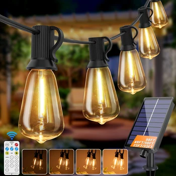 Solar Globe LED-Lichterkette G40 Terrassenlicht USB-Ladegerät 8 Lichtmodi Fernbedienung Garten Solar