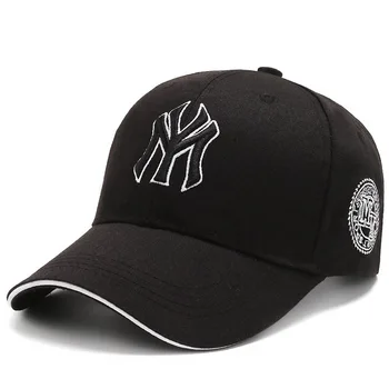 Four Seasons HatsMen Trendy Black Retro Brooklyn Letter Embroidery Baseball Cotton Verstellbare Freizeitmütze