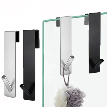 Bad Dusche Tür Zurück Haken Edelstahl Über Glas Tür Dusche Handtuch Rack S-Form Bad Bademantel Aufhänger