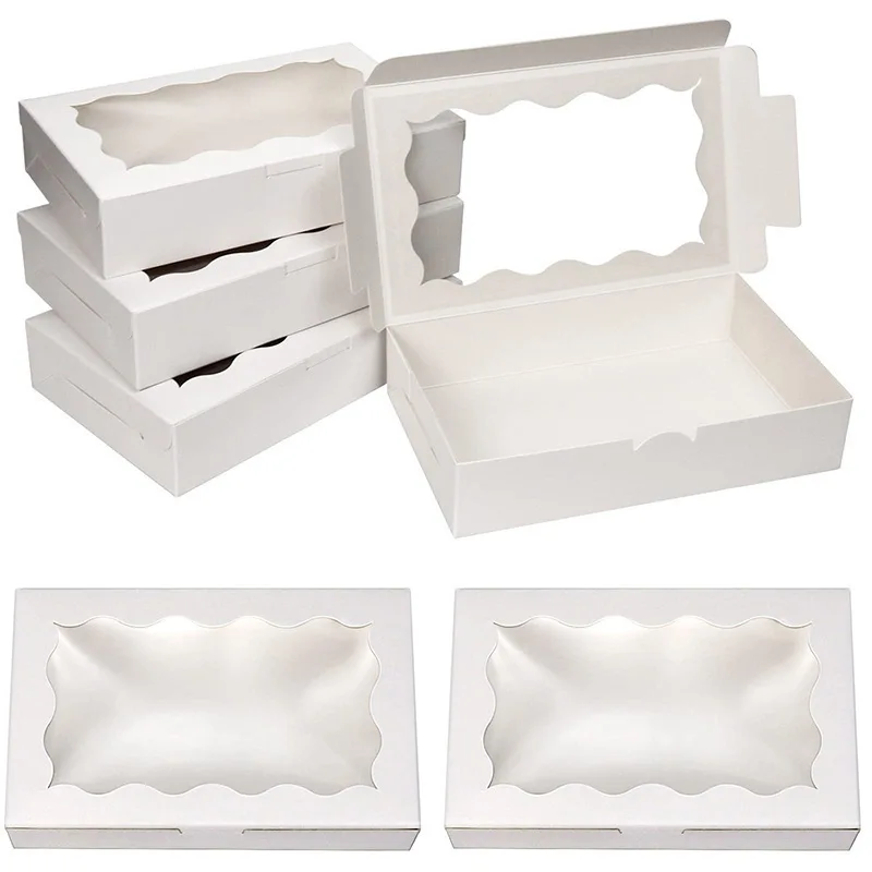 10/20 Stücke Kraftpapier Kuchen Süßigkeiten Boxen Rechteck – Bild 3