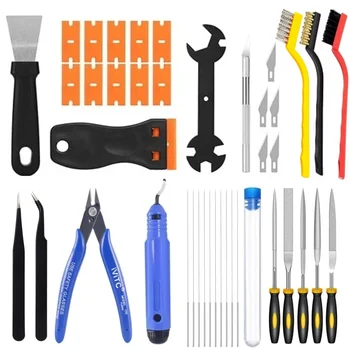 3D-Drucker-Werkzeugset, Schaber, Feilen, Drahtschneider, Bastelmesser, Schraubenschlüssel (40 Stück)