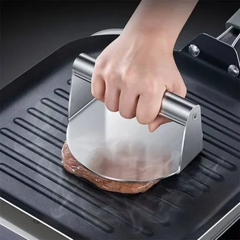 Edelstahl Smash Burger Presse Hamburger Patties Fleischstampfer Kreisförmige Fleischpresse Form für Deli