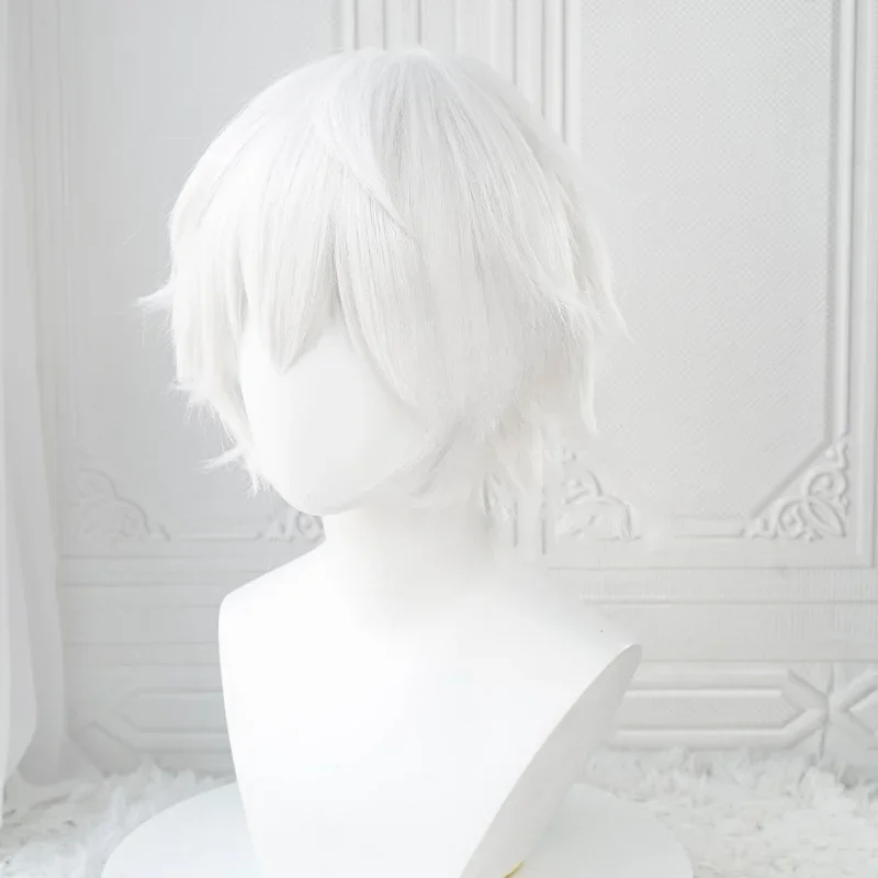 Anime Kaneki Ken Cosplay Perücken Kurze Weiße Flauschige – Bild 3