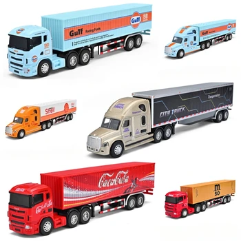 Legierung Auto Modell Container Transport LKW Technik Anhänger Spielzeugauto Geschenk Display Sammlung