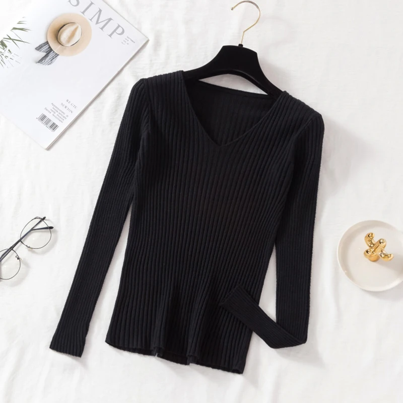 Herbst Winter Frauen Pullover Casual Langarm Gestrickte – Bild 6