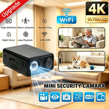 4K WLAN-Sicherheitskamera mit Backup-Akku TF-Kartensteckplatz Drahtloser Innenmonitor Bewegungserkennung