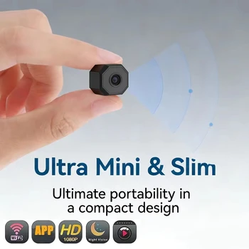 Kabellose 4K-Überwachungskamera, Mini-Videokamera mit Nachtsicht und Bewegungserkennung, Smart-Home-Monitor