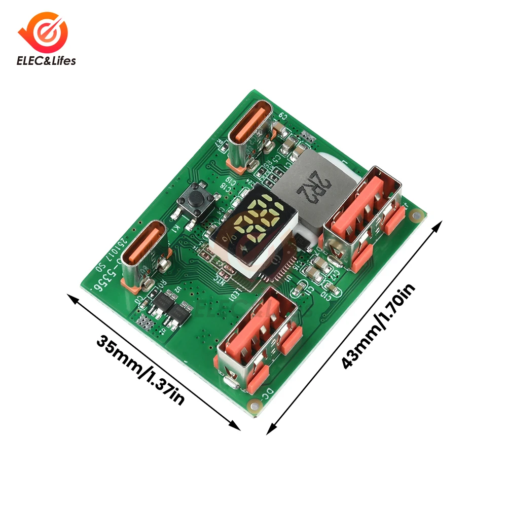 22,5 W IP5356 Schnelllademodul Power Bank DIY Kit mit PD QC – Bild 6