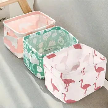 Baumwolle Leinen Stoff Wasserdichte Desktop Kleinigkeiten Korb Lagerung Box Kosmetik Spielzeug Organizer