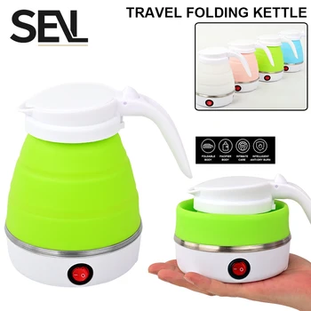 Mini faltbarer Wasserkocher 0,6 l tragbarer Wasserkocher Haushalt Reise Warmwasserbereiter Silikonkompression