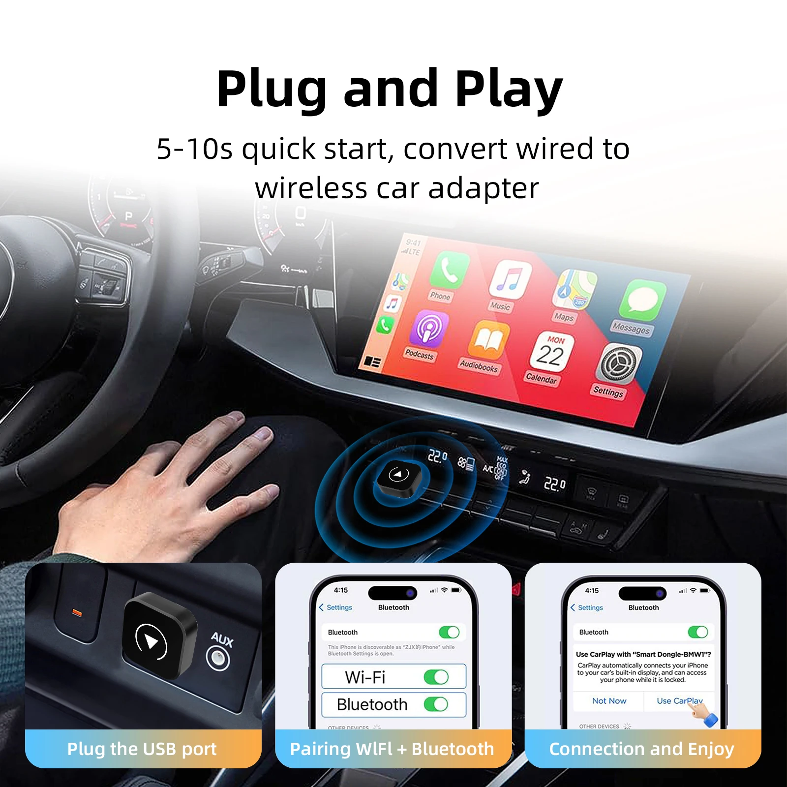 Universeller 2-in-1-Wireless-CarPlay-Android-Auto-Adapter – Bild 4