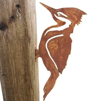 Elegantes Gartenstecker-Design, stapelbarer Vogel, rostiges Eisen, Kunsthandwerk, vogelförmige Kunst