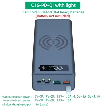 DIY Powerbank-Gehäuse für 16× 18650 Akkus, PD und QC 3.0, ohne Löten