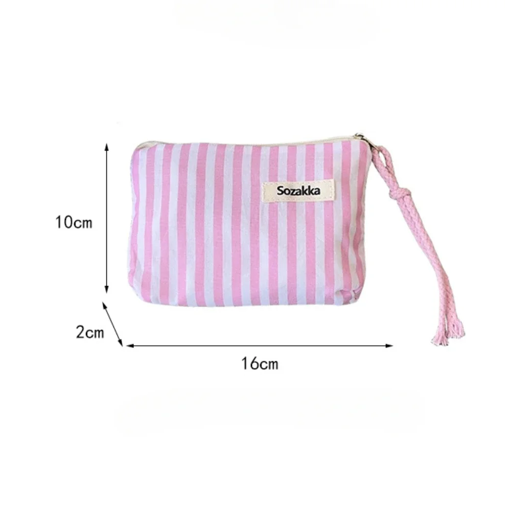 Niedliche kleine Kosmetiktasche, Mini-Canvas, gestreift – Bild 6