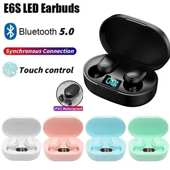 Bluetooth-Kopfhörer mit digitaler Anzeige und Mikrofon, TWS E6S, kabelloses Bluetooth-Headset, Headset