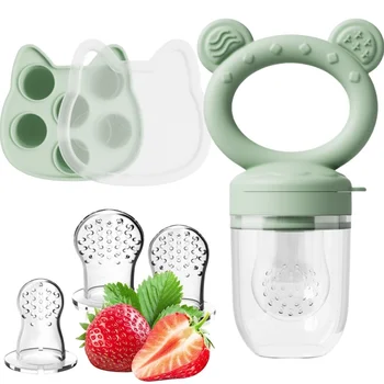 Baby-Frucht-Fütterungsgerät Mini-Gefrierfach mit Deckel Muttermilch-Eisformen Silikon-Schnuller