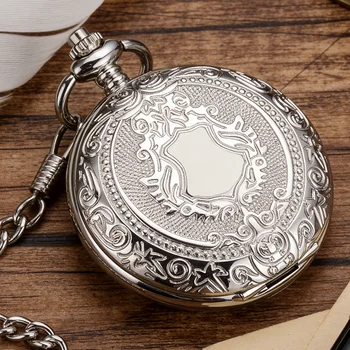 Silberne mechanische Taschenuhr, exquisites römisches Zifferblatt, Taschenanhänger, Klappuhr, Geschenke, Uhren