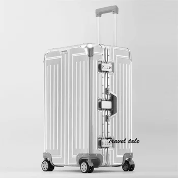 Carry love 26 "28" 30 Zoll große Aluminium Trolley Koffer Kofferraum Metallic große Roll gepäck tasche
