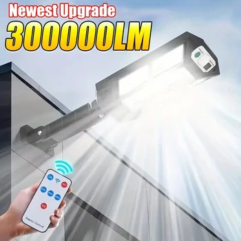 30000LM Solar-LED-Leuchten für den Außenbereich, Solarleuchten mit Bewegungsmelder, 3 Modi, wasserdicht, IP65