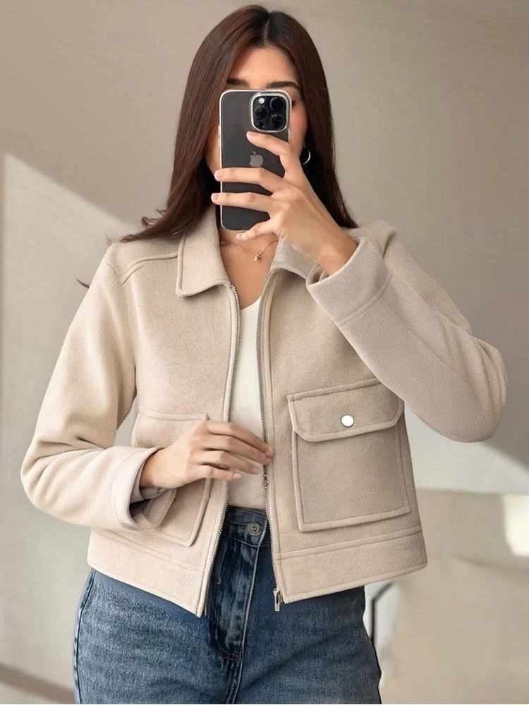 SLTNX Damen-Jacke mit Reißverschluss, neuer Wintermantel mit – Bild 5