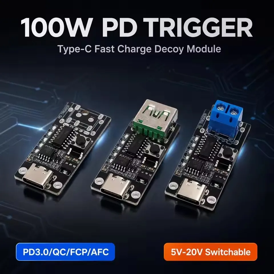 1-3PCS USB-C 5A PD Trigger Board Typ-C Buchse Eingang zu 5V – Bild 5