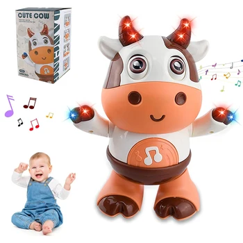 Baby-Tanz-Kuh-Spielzeug - elektrische Musik-Plüschkuh mit lustigen Liedern und Bewegungen, interaktives
