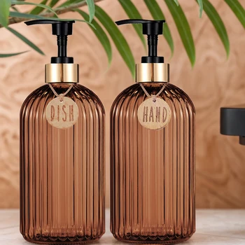 Home Wohnung Dekoration Spülmittel Spender Flasche Wiederverwendbare Handpresse Flüssigkeit Nachfüllflasche