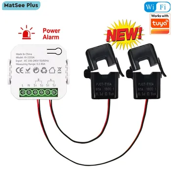 Tuya Smart Life Neue WiFi Energie Klemme Meter mit Buzzer Überlast Alarm Bidirektionale 1/2 Kanal App Monitor